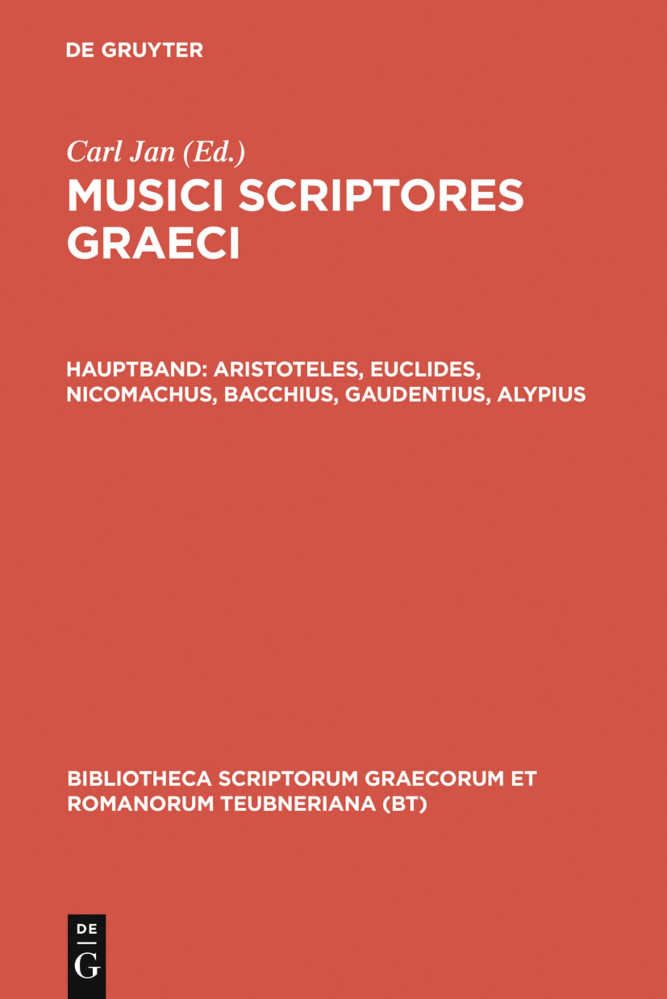 Cover image for Aristoteles, Euclides, Nicomachus, Bacchius, Gaudentius, Alypius ISBN 9783598717765